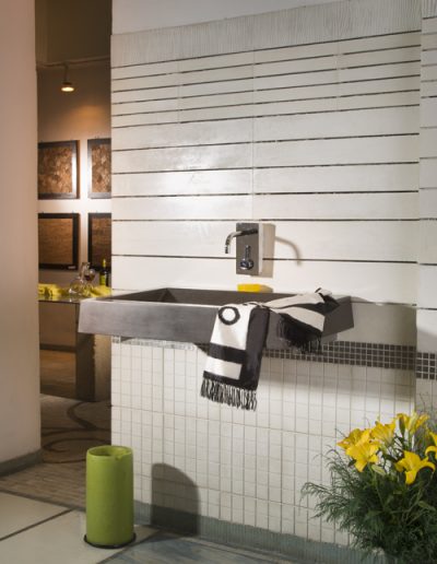 CAST STONE WALL & CONCRETE WASHBASIN, NITCO STUDIO