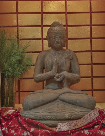 GOLD FINISH CAST STONE WALL, NITCO STUDIO